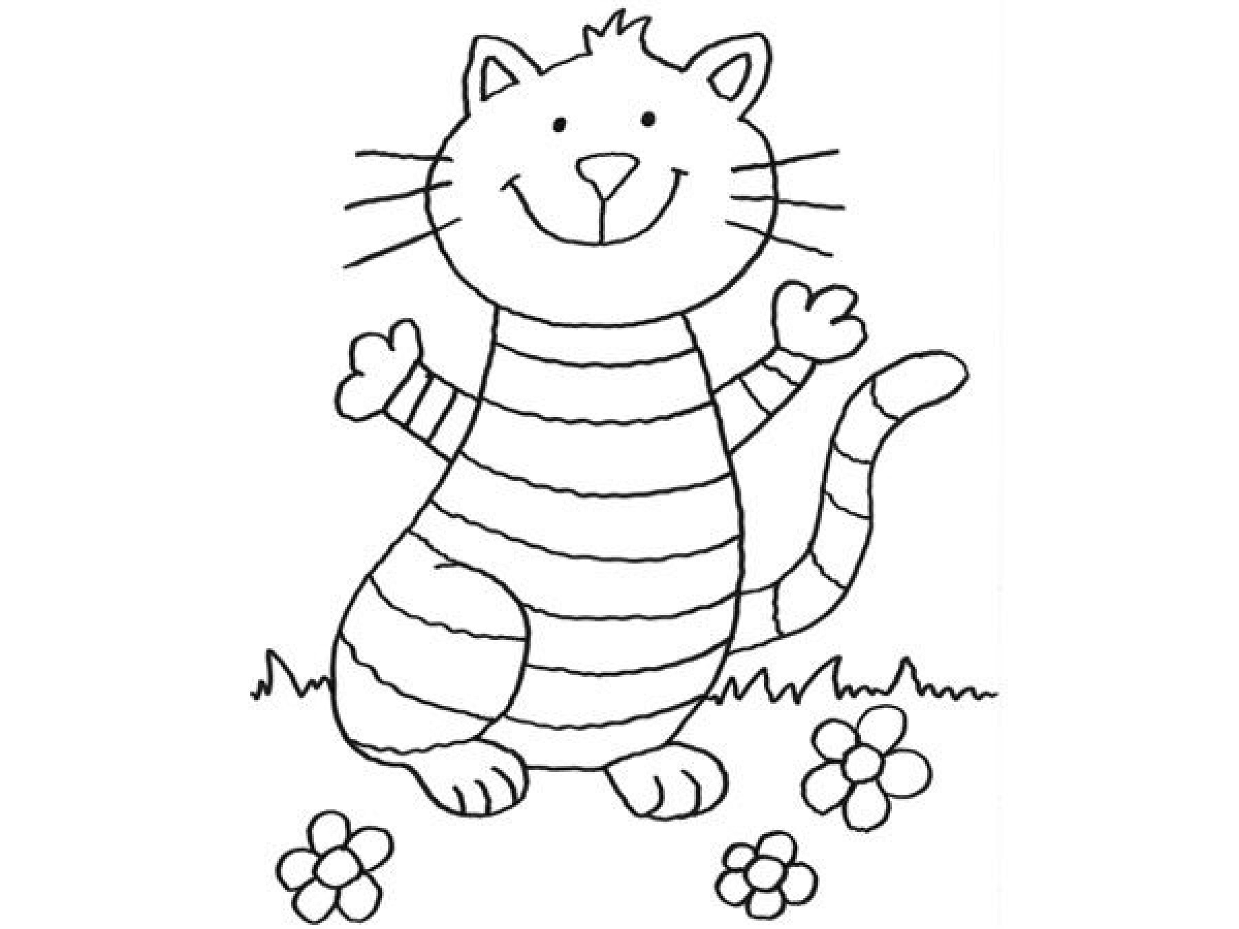 Coloriage Le Chat Dans Le Jardin