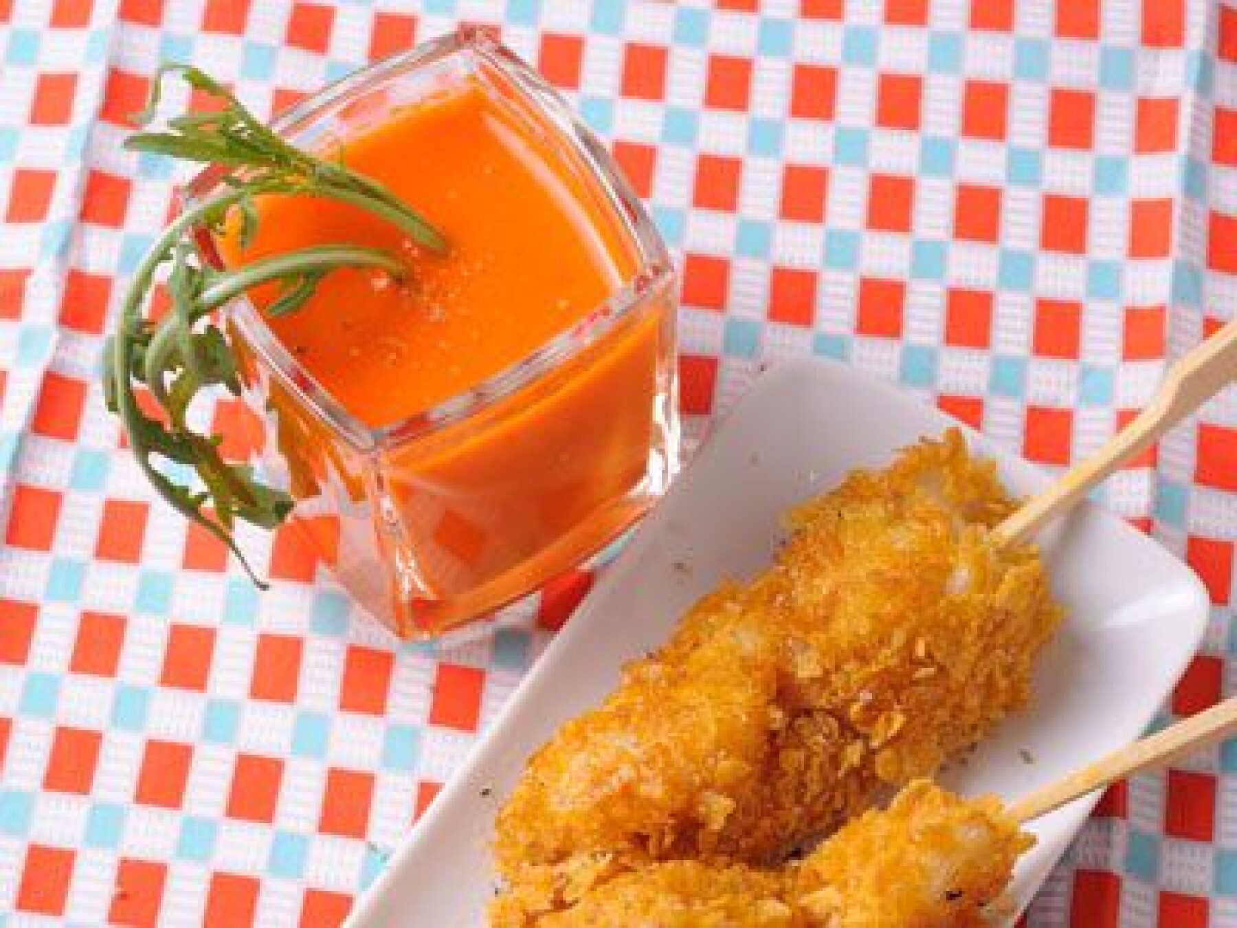 Brochette Au Veloute De Poivron