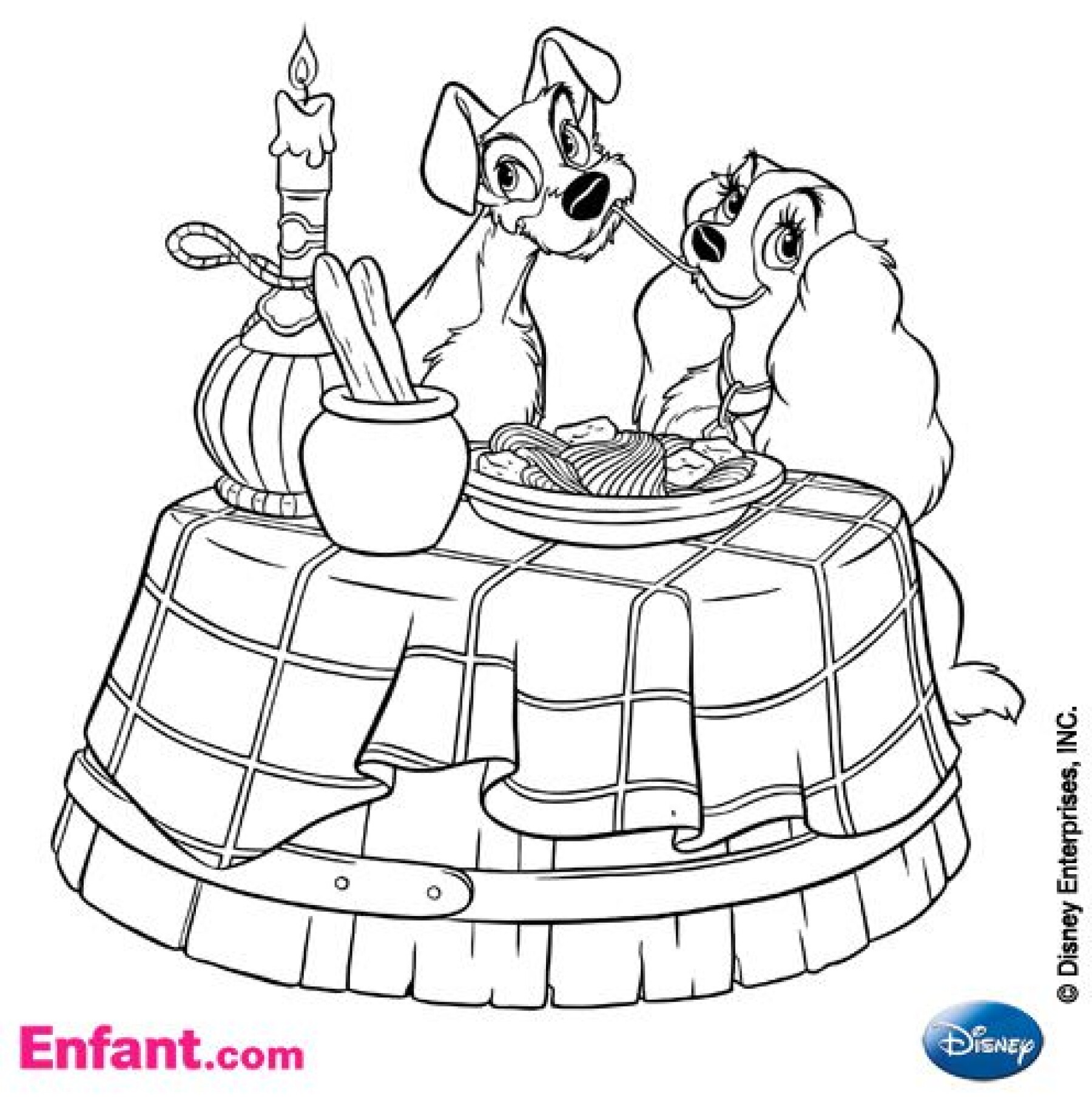 Coloriages Disney La Belle Et Le Clochard