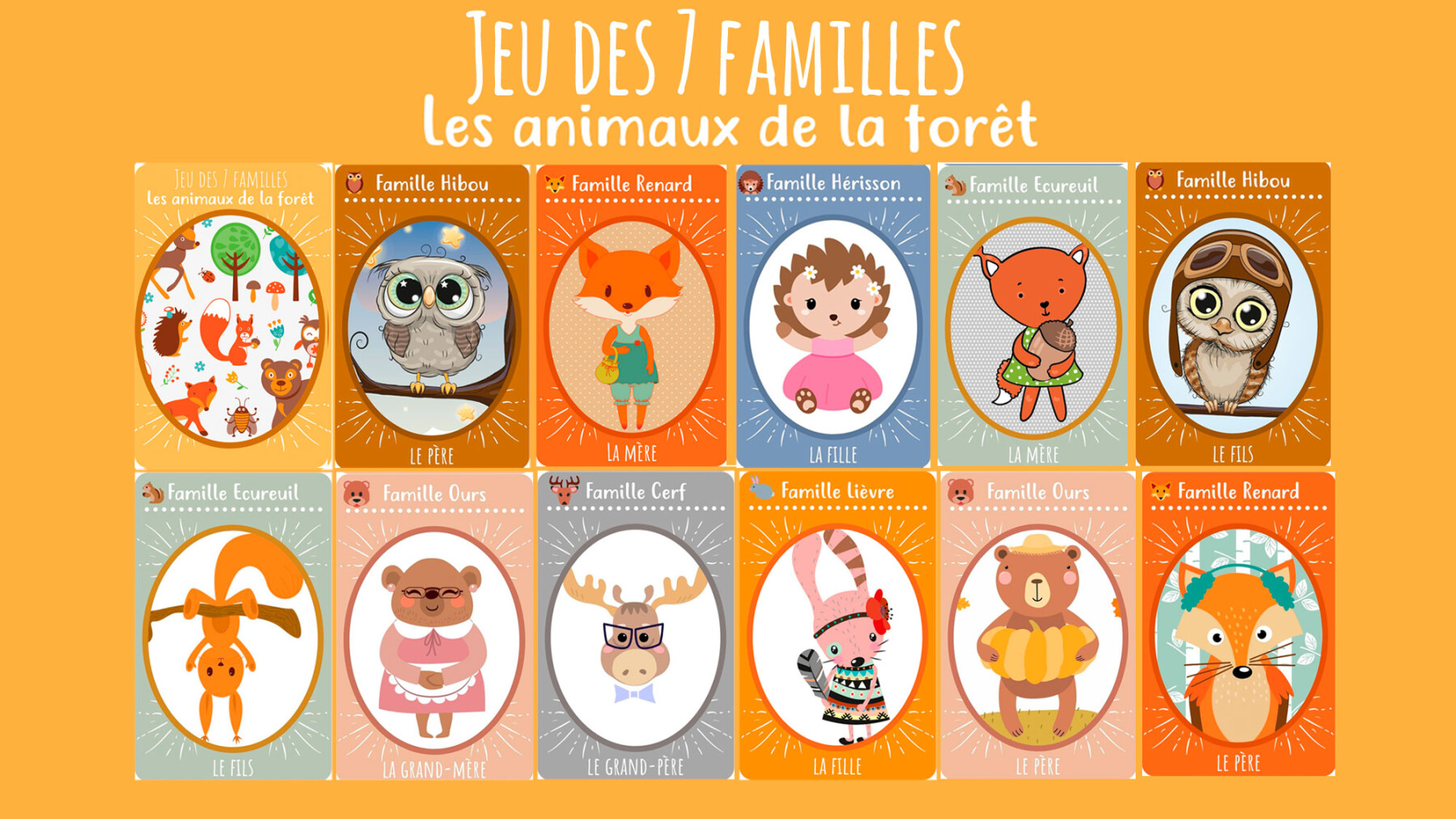 Jeu Des 7 Familles A Imprimer Les Animaux De La Foret